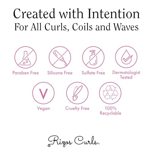 Rizos Curls Travel Refresh & Detangle Spray - Moisturizing Leave-In with Coconut Oil, Aloe Vera & Shea Butter, 2.5 oz
