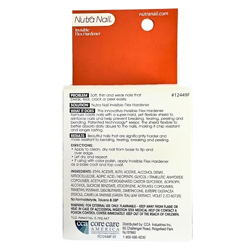 Nutra Nail Invisible Flex Nail Hardener – Flex-Shield Clear Base & Top Coat 0.5 fl oz