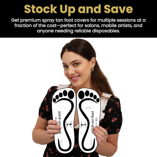 Disposable Black Spray Tan Stick-On Feet - 25 Pairs for Tanning