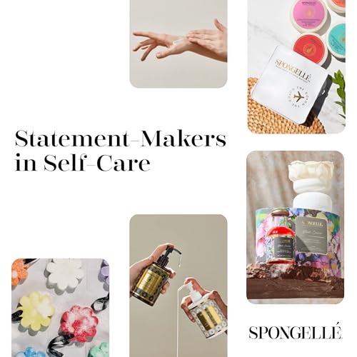 Spongell? French Lavender Wild Flower Bath Sponge | Built-in Body Wash & Body Scrubber, Shower Loofah Sponge for Women | 14+ uses