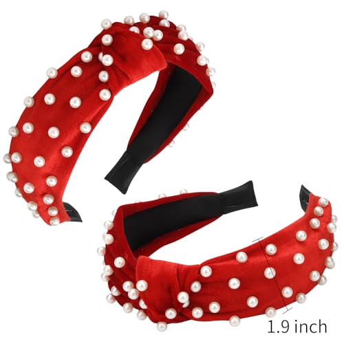 VELSCRUN Pearl Headbands Set – 12 Colorful Knotted Hair Accessories (Variation 36)