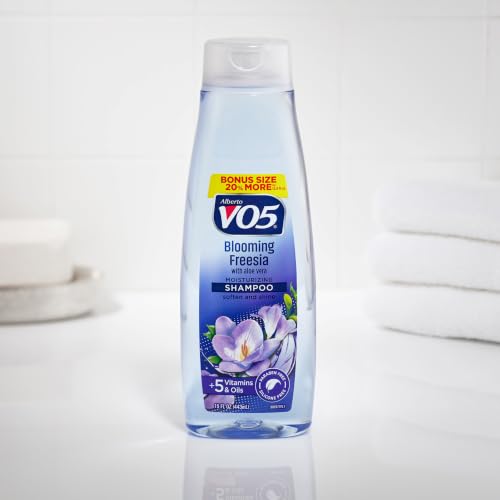 VO5 Moisturizing Blooming Freesia Shampoo 15oz - Pack of 6, Hydrating & Shine-Enhancing