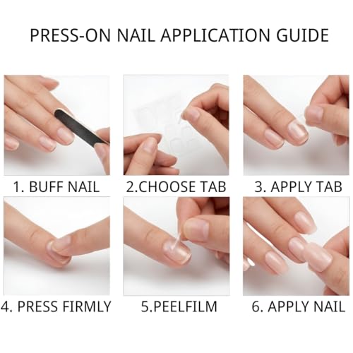 Long Square Press on Nails - Blue Gradient with Pink Floral Glitter