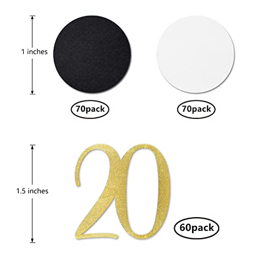 Gold Glitter 20 Confetti for 20th Birthday & Anniversary Decoration - 200pcs