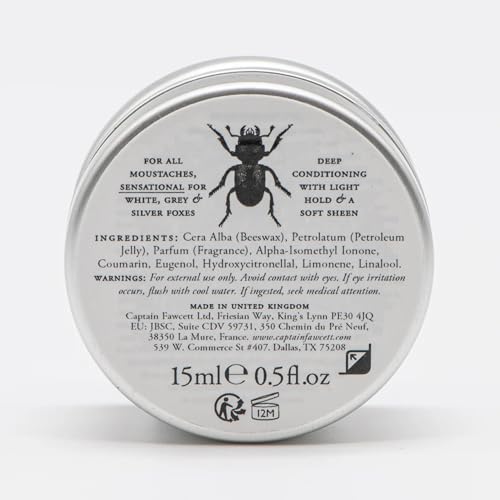 Captain Fawcett Bianco Classico Moustache Wax 15ml - Handmade
