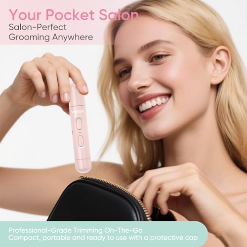 Vankoo 2 in 1 Facial Hair Remover & Eyebrow Trimmer for Women | Electric Face Shaver & Epilator for Face | Painless Flawless Facial Hair Removal for Women, Peach Fuzz & Upper Lip Hair Remover