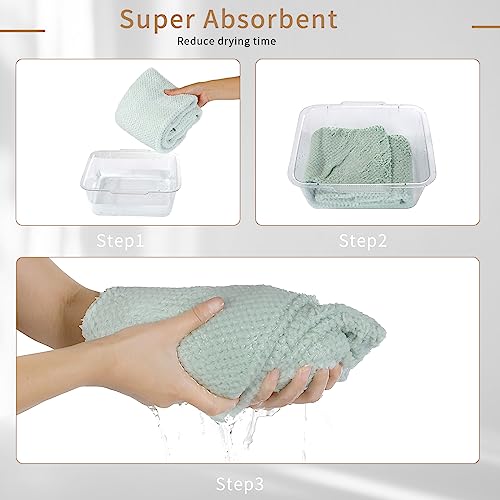 Laojbaba Microfiber Hair Towel 48x24 Inch Quick Dry & Ultra Absorbent - Lotus Root Pink