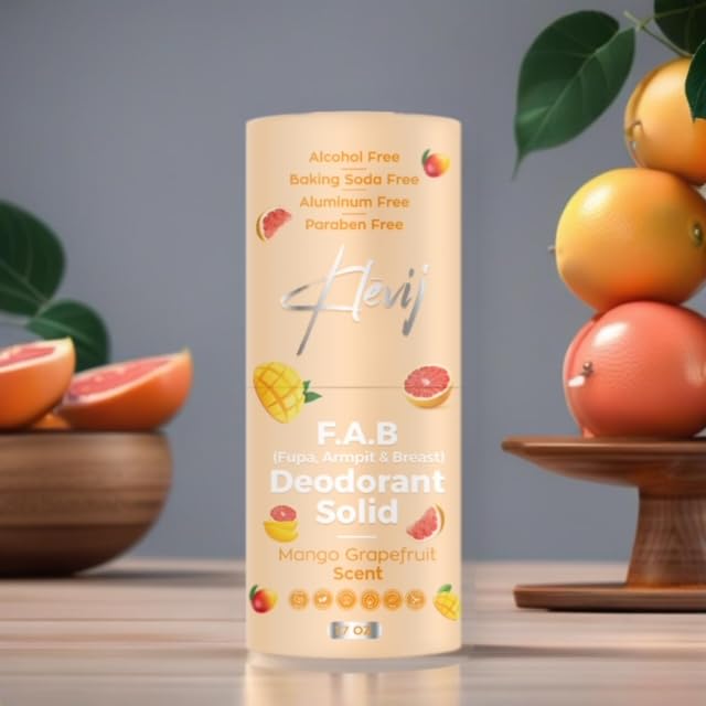 Klevij All Natural FAB Deodorant Mango Grapefruit | Aluminum-Free, 1.7 oz