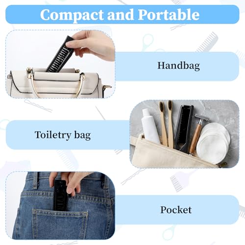 2-Pack Double Tooth Folding Combs for All Hair Types - Portable & Travel-Friendly
