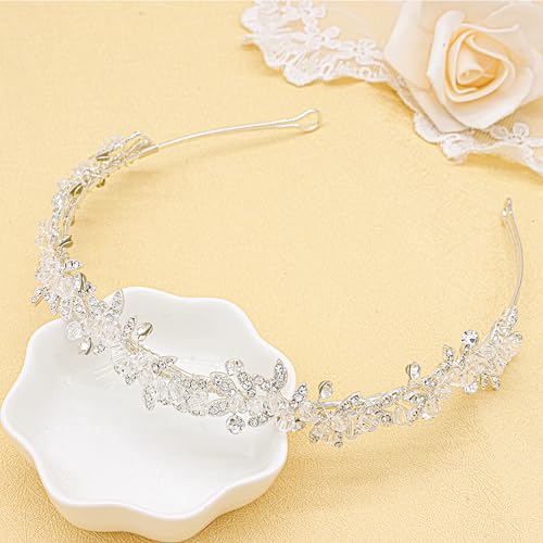 Oriamour Flower Girl Crystal Headband for Weddings and First Communion