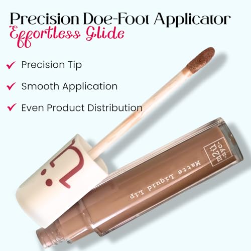 M2U NYC Latte Brown Matte Liquid Lipstick – Long-Lasting 17H Wear