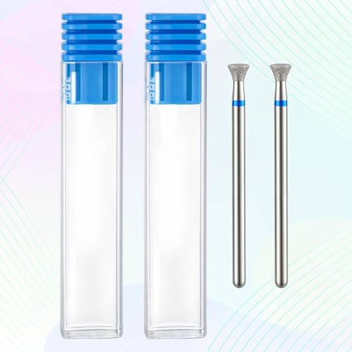 2Pcs Stainless Steel Cuticle Drill Bits for Nail Art