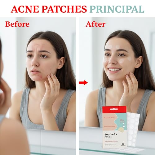 CLOUDNINE Hydrocolloid Acne Patches with Niacinamide & Tea Tree, 36 Count