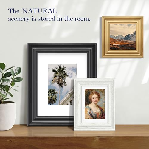 8x8 Vintage Wooden Photo Frame for Horizontal & Vertical Display