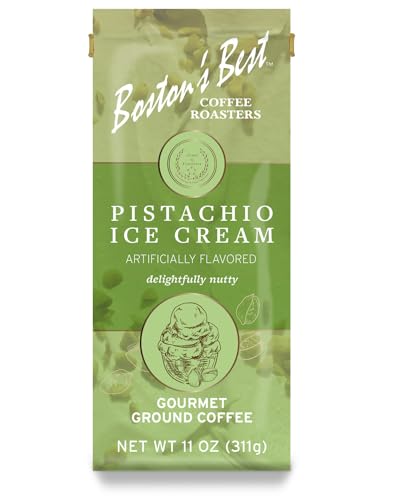 Bostons Best Gourmet Pistachio Ice Cream Coffee, Medium Roast, 11 oz