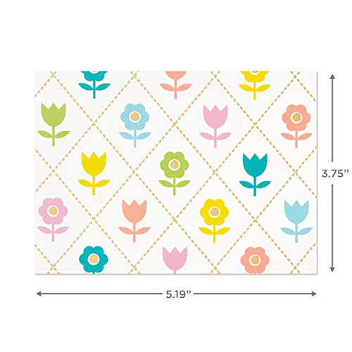 Hallmark Assorted Blank Greeting Cards - Spring Flowers & Butterflies (24 Cards)