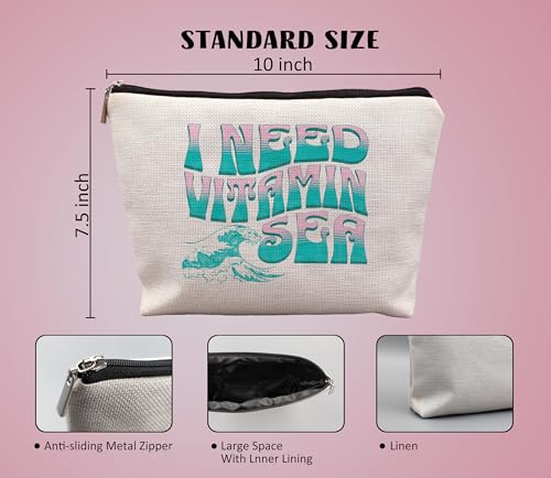 uinwk Beach Cosmetic Bag-1 Funny Summer Beach Gifts for Women, 7.5 x 10 Inch Tote