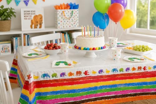 Eric Carle Brown Bear Plastic Tablecloth - 108 x 54 Inch
