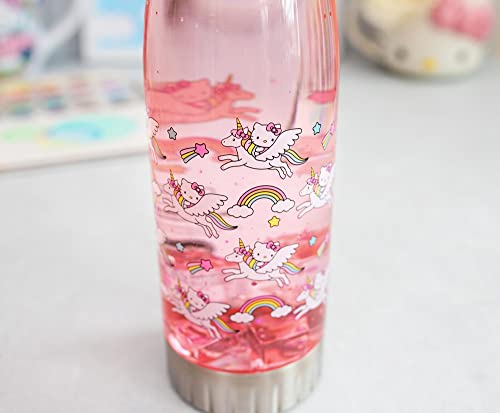 Hello Kitty Unicorn Rainbow Water Bottle with Screw-Top Lid - 20 oz
