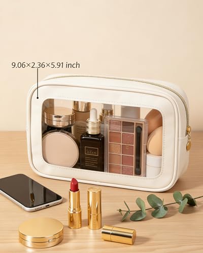 White Clear Makeup Bags - 3 Pack Travel Toiletry Organizer