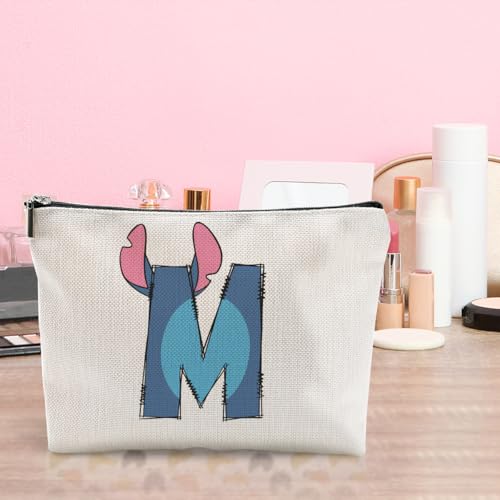 LONGXIN Personalized Initial Makeup Bag Monogram Gift Stitch M - Small Cosmetic Pouch