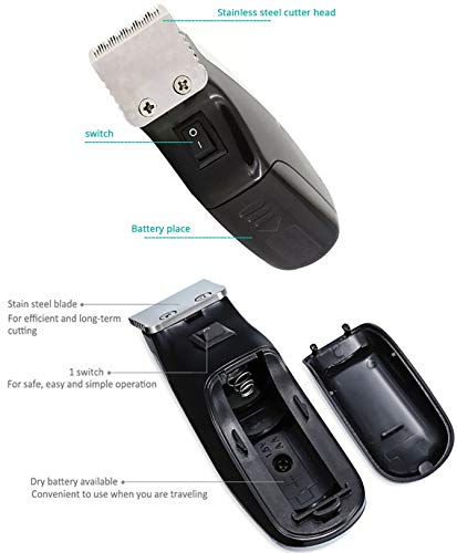 XFQUIJ Mini Electric Hair Trimmer & Beard Clipper - Grey Portable Grooming