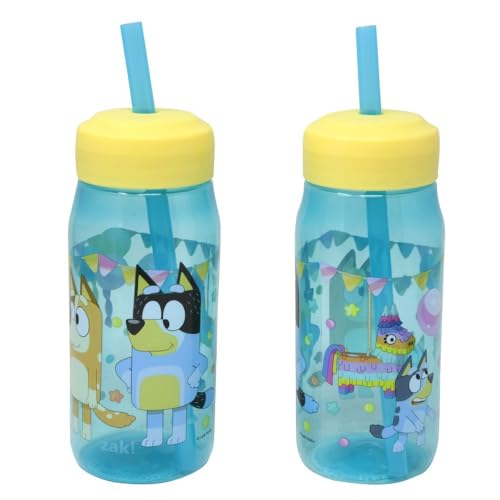 Bluey Water Bottle Set with Straw - 16-Ounce, BPA Free