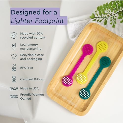 RADIUS 2-in-1 Tongue Cleaner - BPA-Free Tongue Scraper & Brush