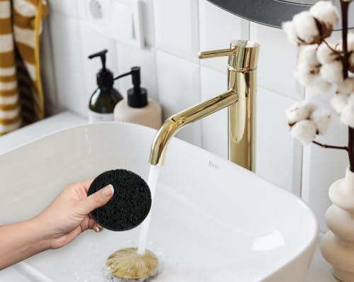 Natural Bamboo Charcoal Facial Cleansing Sponges 50-Count - Gentle Exfoliating & Makeup Remover