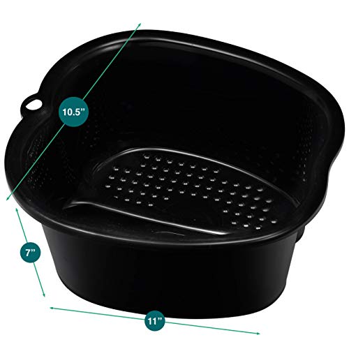 AllSett Health Black Foot Soaking Bath Basin – Extra Large Spa Tub for Home Treatment