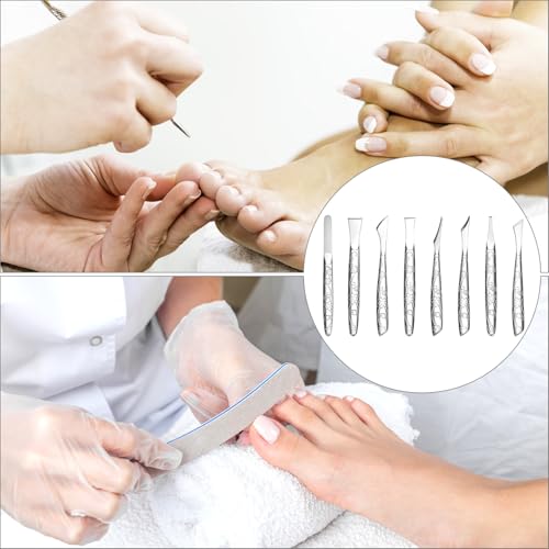 QWORK 8-Piece Stainless Steel Pedicure Kit for Ingrown Toenails & Callus