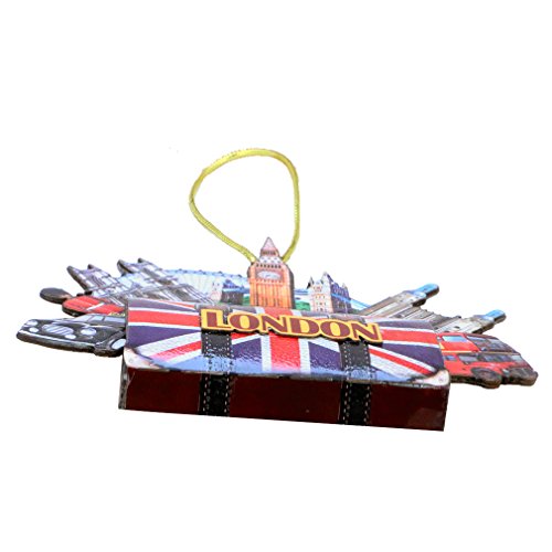 4-Inch Double-Sided 3D London Christmas Ornament with Landmarks