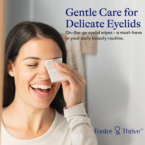Foster & Thrive Hypoallergenic Rinse-Free Eyelid Cleansing Wipes - Gentle, Preservative-Free, 30 Count