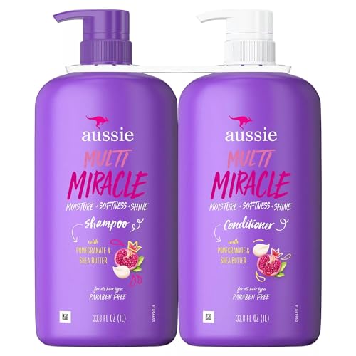 Aussie Multi Miracle Shampoo & Conditioner - Pomegranate & Shea Butter | 33 Fl Oz