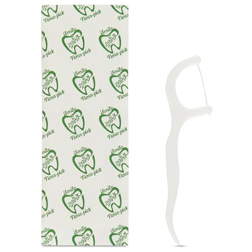 iSmile Dental Floss Picks - Biodegradable, Mint Flavor, Shred-Resistant