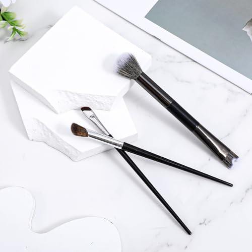 3-Piece Dual-End Nose Contour Brush Set for Sculpting & Blush