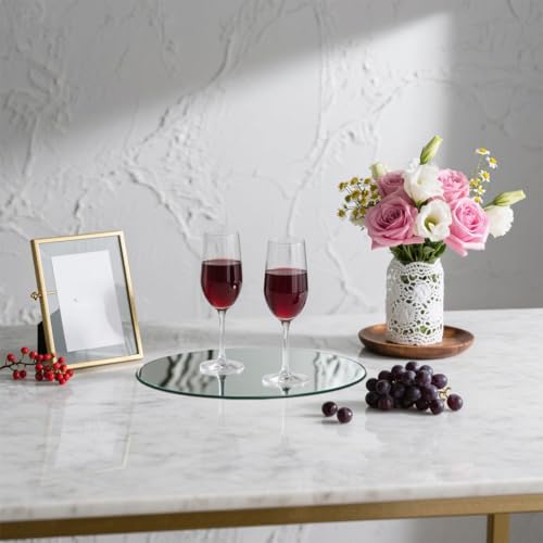 10-Inch Acrylic Round Mirrors - 8 Pack Self-Adhesive Wall Decor