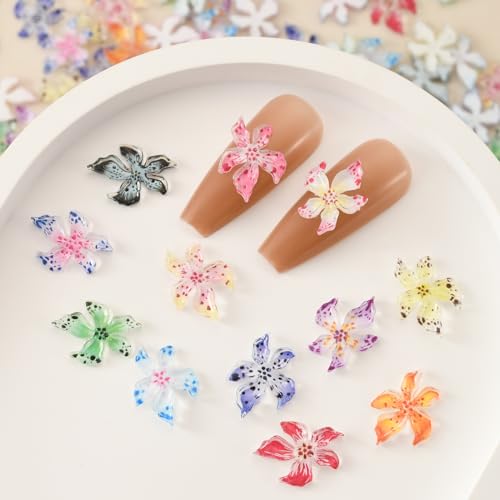 180 Pcs 3D Flower Nail Charms Set - Eco-Friendly Resin for Nail Art