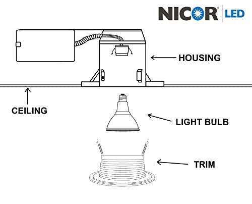 NICOR 6-Inch White Baffle Trim - Maximum 150W Lamp Rating