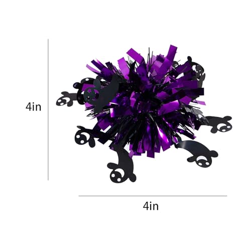 KCHIES Halloween Ghost Hair Bows 4-Inch Purple Metallic Bow Hair Clips for Girls - Halloween Bow-B