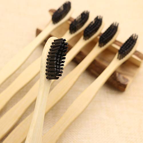 N-amboo Bamboo Toothbrush Set - Eco-Friendly, Hard Bristles, Pack of 6