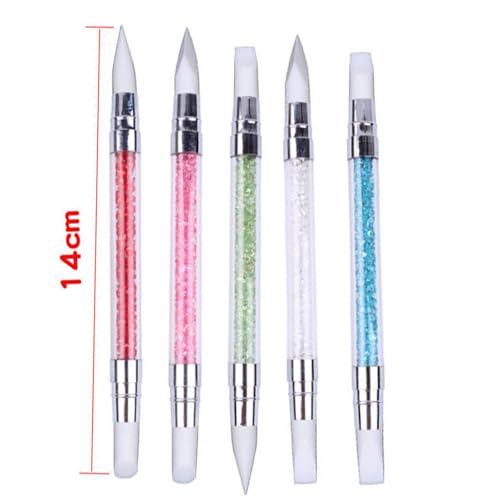 5-Piece Dual Tipped Silicone Nail Art Sculpture Pen Set