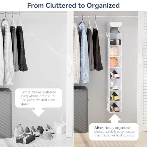 Whitmor 8-Shelf Hanging Shoe Organizer - Space-Saving Closet Rack