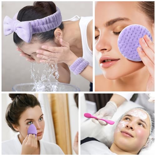 Pink Face Exfoliating Sponges Set for Cleansing & Makeup Removal - JPNK