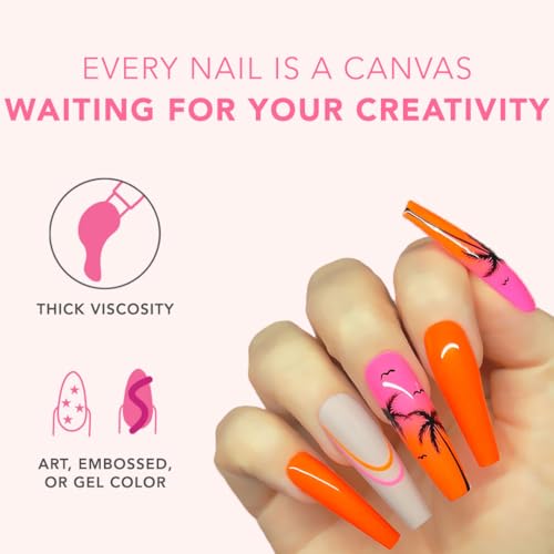 Kiara Sky Gel Art Pod - Hot Lava Neon Orange Professional Nail Paint 5ml