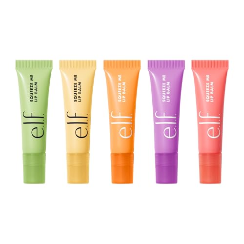 e.l.f. Squeeze Me Lip Balm Set - Moisturizing & Vegan, 5 Flavors