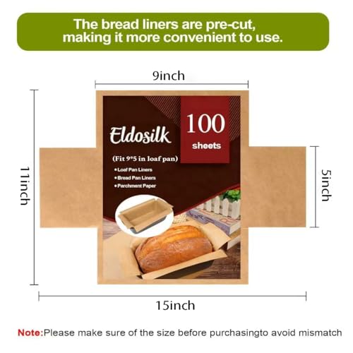 100 Pcs Unbleached Parchment Paper Loaf Pan Liners - Non-Stick, Heat-Resistant