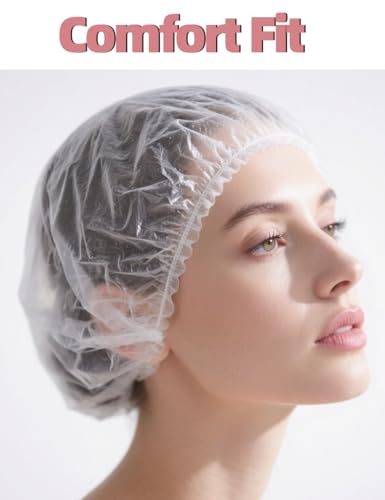 100PCS Disposable Shower Caps, Thick Waterproof Elastic Hair Bath Caps