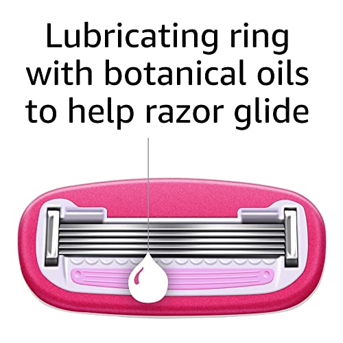 Amazon Basics 5-Blade Women's Razor Set with 12 Refills and Shower Hanger