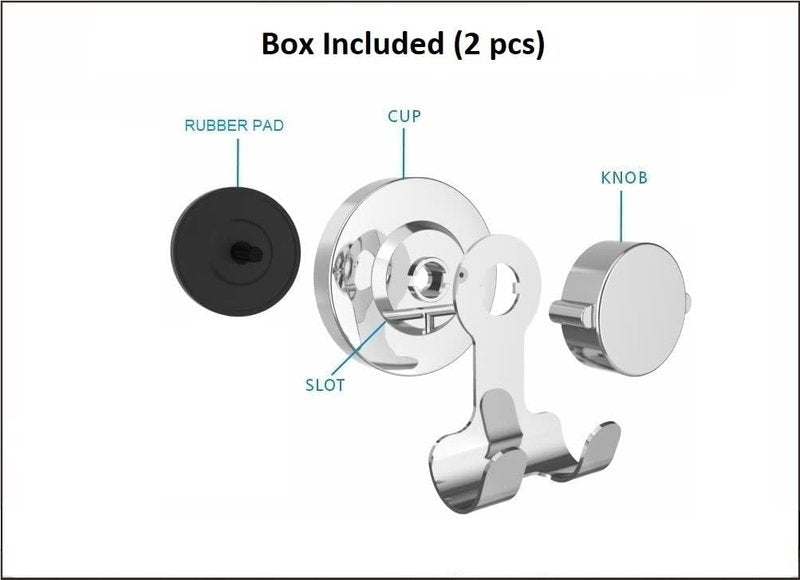Suction Cup Hooks Razor Holder Powerful Vacuum Organizer for Towel, Razor, Coat, Bathrobe and Loofah 304 Stainless Steel Removable Hooks for Bathroom & Kitchen, Towel Hanger Storage (Silver)